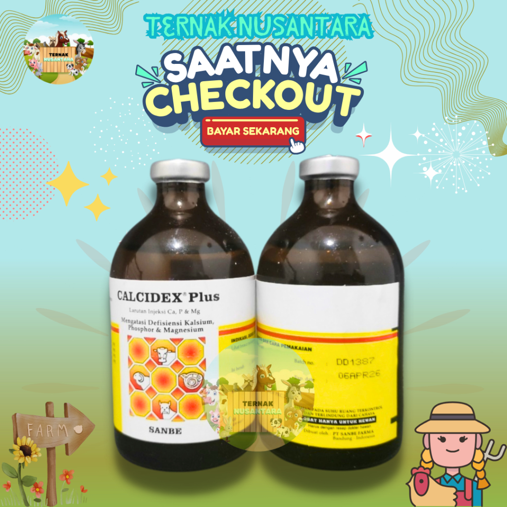 CALCIDEX PLUS 100 ML BY SANBE - Vitamin Ternak Ambruk, Hipokalsemia Dan Lainnya.