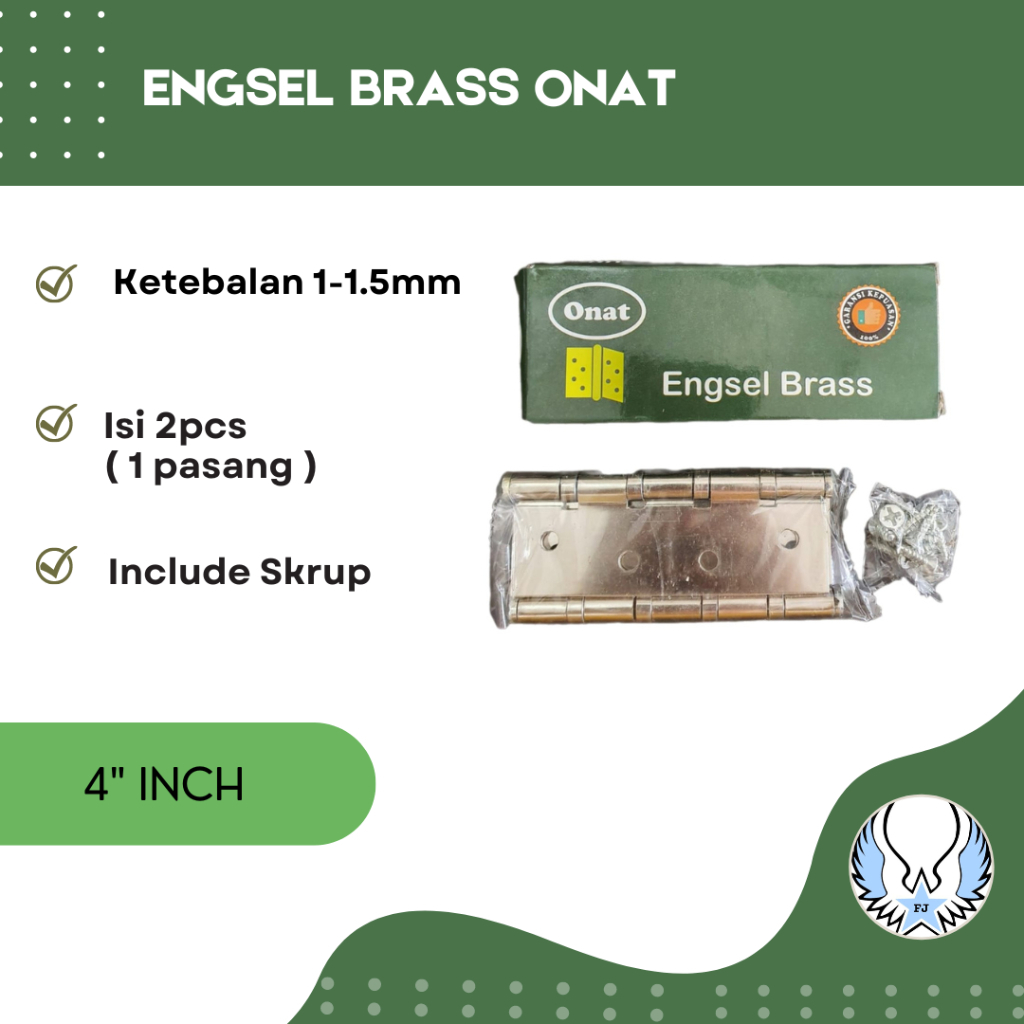 ENGSEL BRASS ONAT 4IN SILVER / ENGSEL PINTU TEBAL / ENGSEL JENDELA