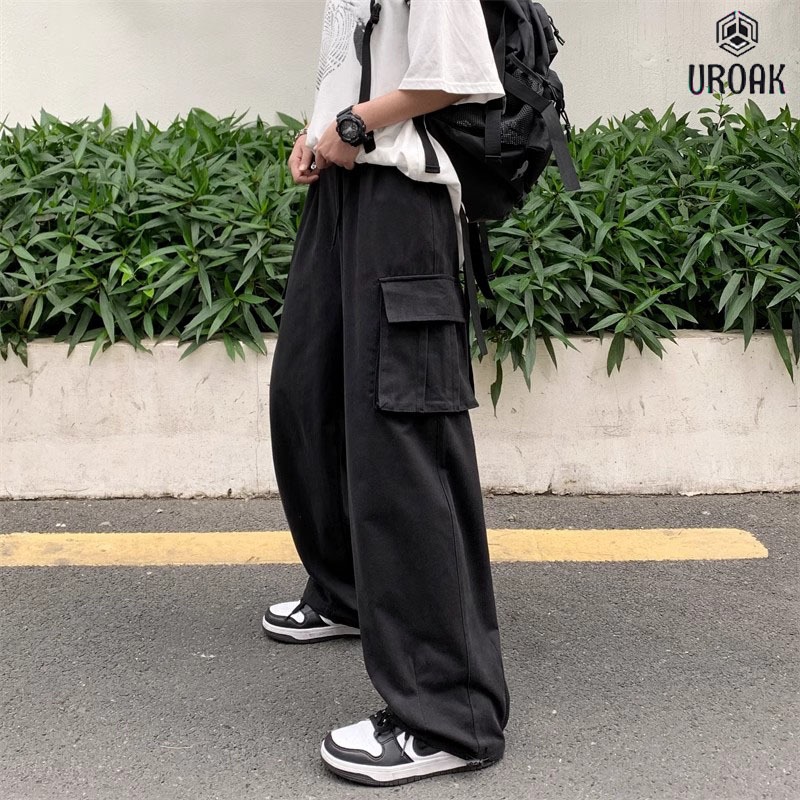 Celana panjang pria celana cargo panjang pria Baju Kerja Kain Pria Dewasa, Celana Kain Hitam Pria, C