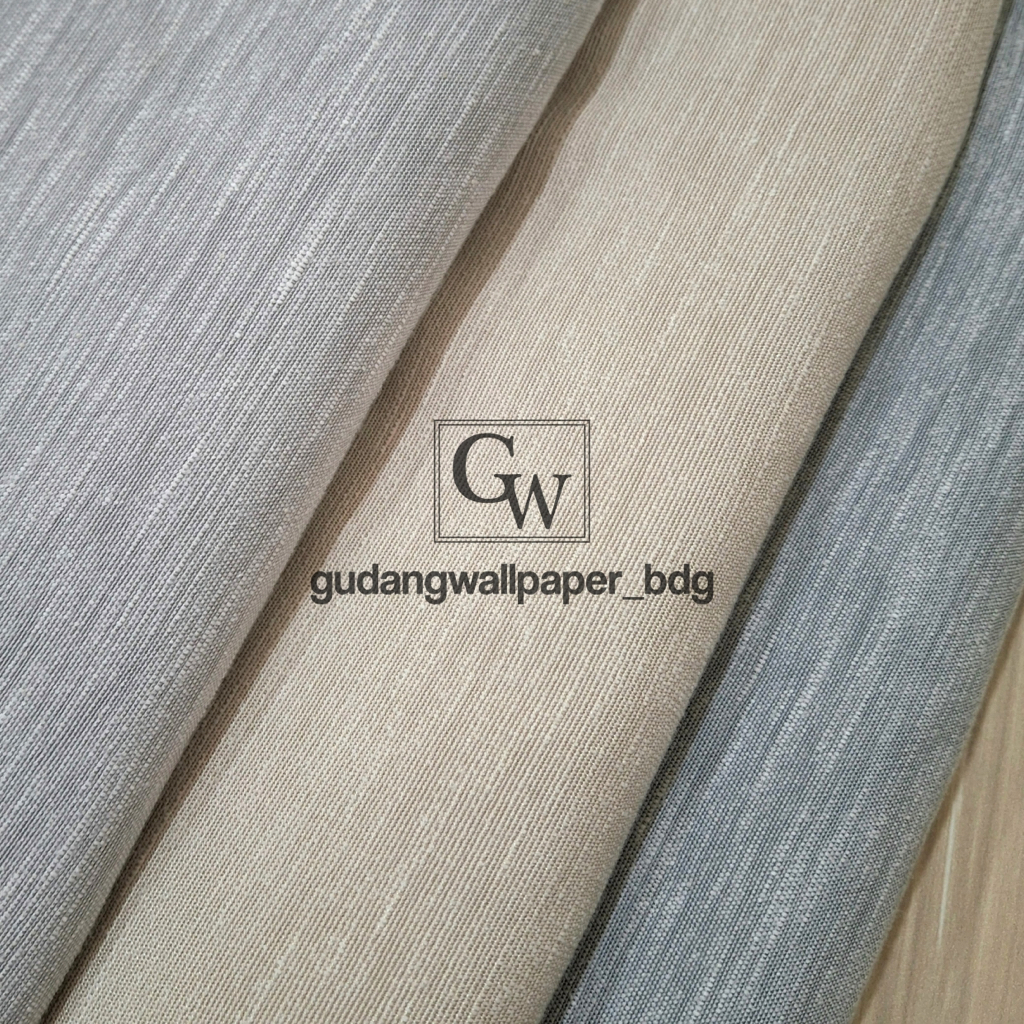 Kain Bahan Gorden Blackout 80% Premium Bermotif Salur bertekstur Variant Warna Vanilla, Abu Misty, A