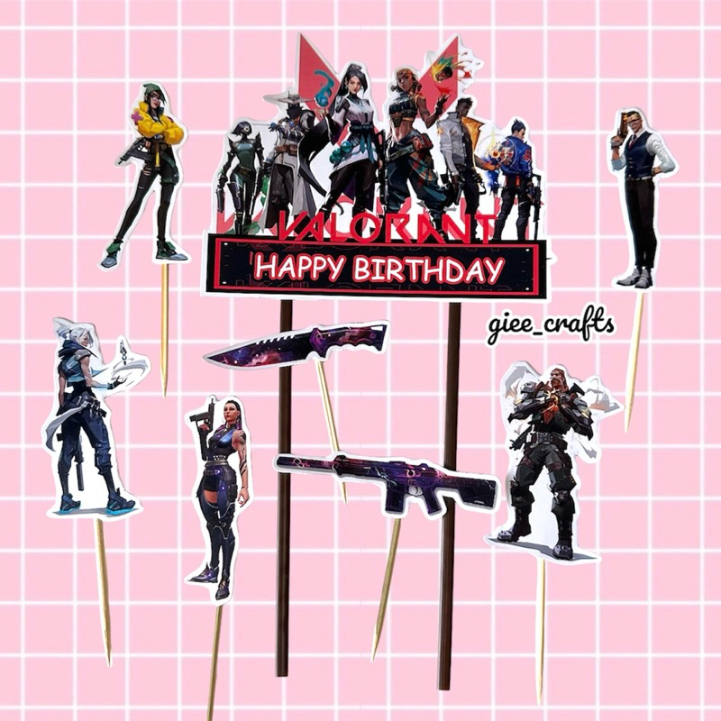 Cake Topper VALORANT / Topper Kue VALORANT / Hiasan Kue Game VALORANT / VALORANT