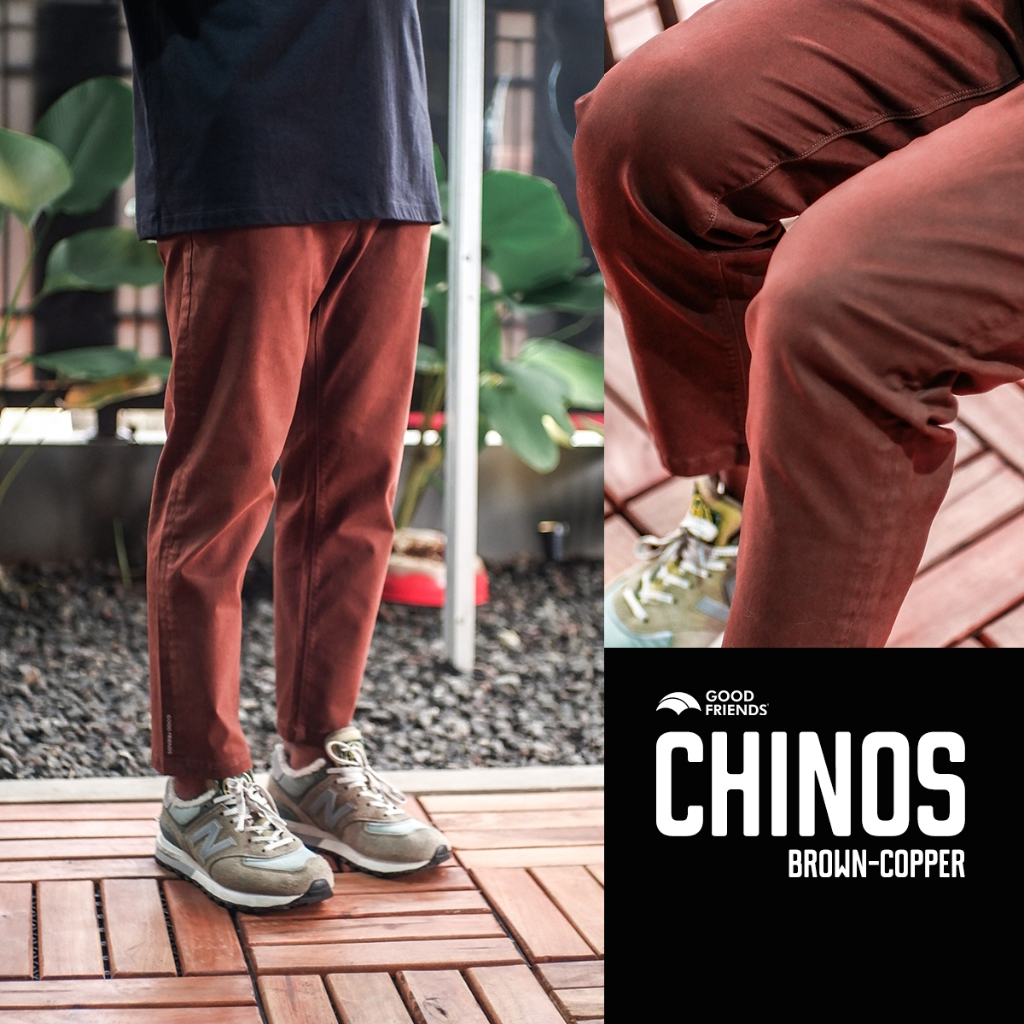 GOODFRIENDS Celana Ankle Pants CHINOS Brown Copper