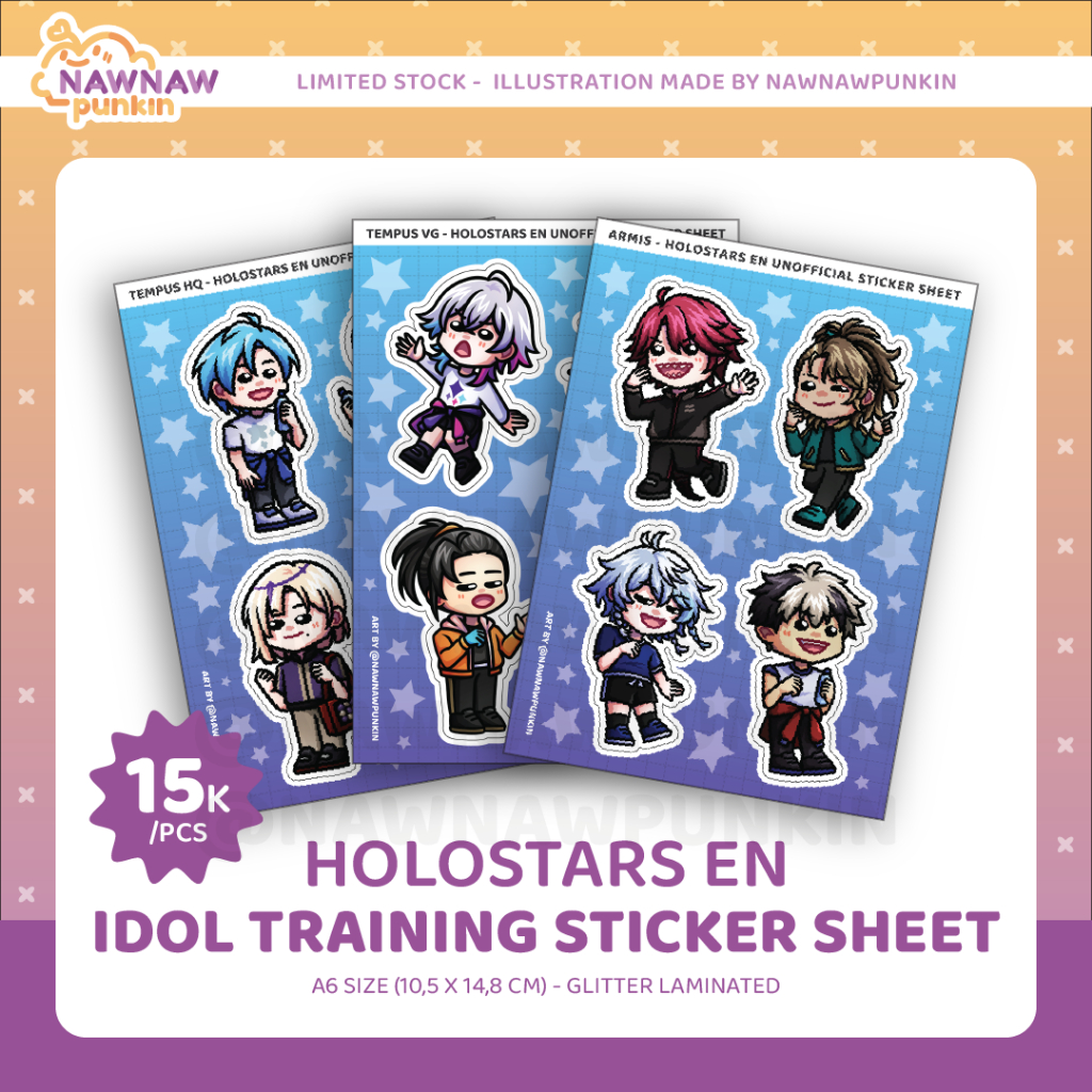 

[Holostars EN Fanmerch] "Idol Training" Sticker Sheet