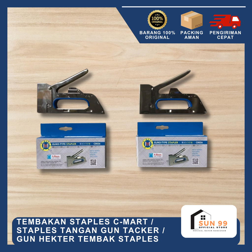 

Tembakan Staples C-Mart / Staples Tangan Gun Tacker / Gun Hekter Tembak Staples