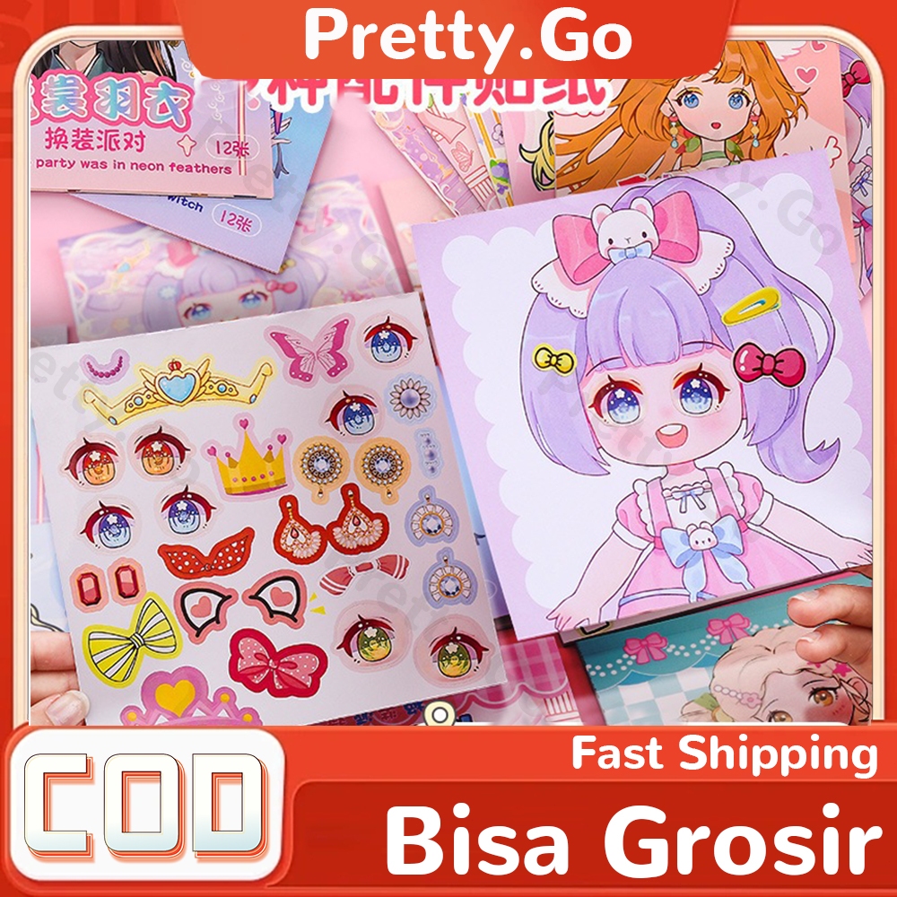 

Stiker Make Up Anak DIY Buku Mainan Stiker Ganti Anak Perempuan Buku Aktivitas Model Karaker Kartun