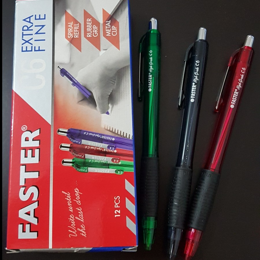 

PULPEN FASTER C6 ASLI HITAM / BIRU