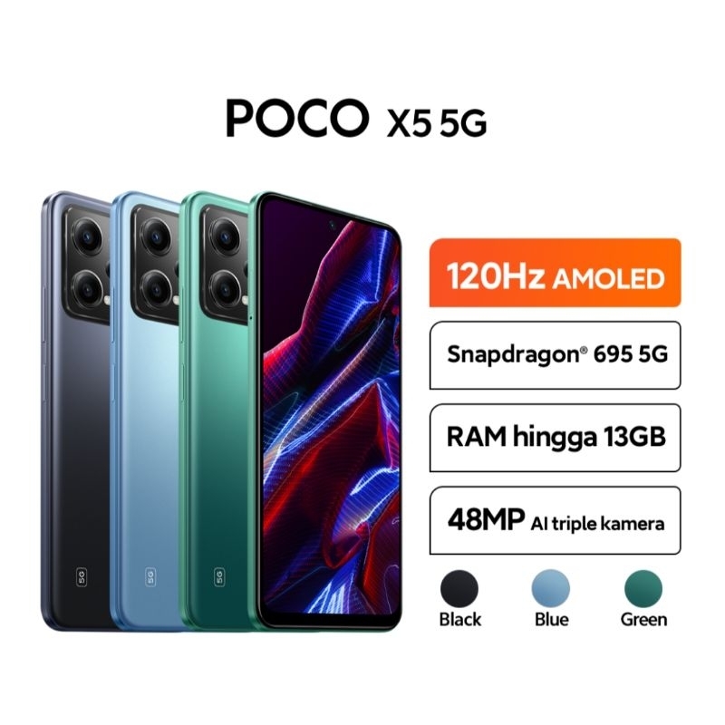 Hp Poco X5 5G 8/256 GB - ( Poco X 5 5G 8GB + 256GB ) Garansi Resmi