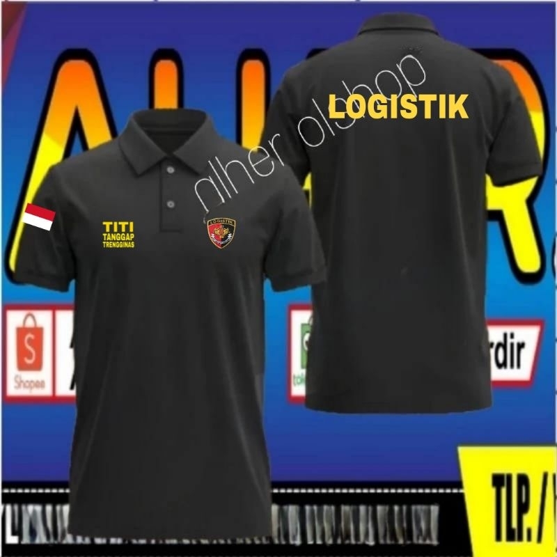 pendek kaos logistik polri baju logistik polri seragam logistik polr Pdh logistik polri kaos kerah l