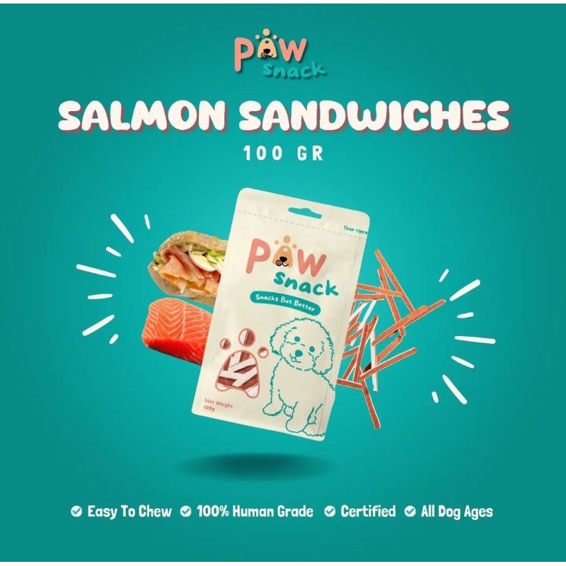 PAWSHIP Paw Snack Salmon Sandwich Dog Snack Cemilan Anjing Kering Rasa Ikan Salmon