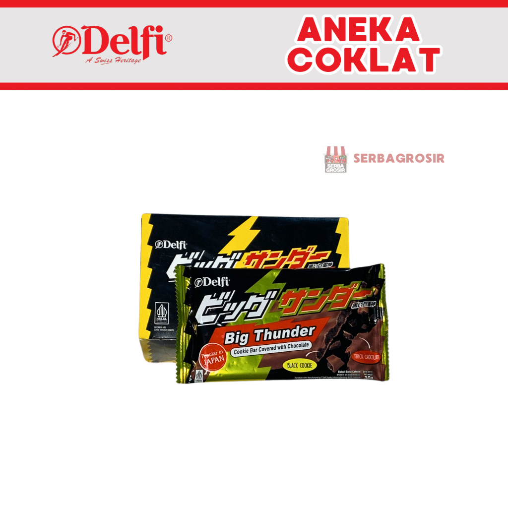

DELFI BIG THUNDER [1BOX] || Cokelat Delfi Big Thunder 1 Box Isi 12 Chocolate Coklat
