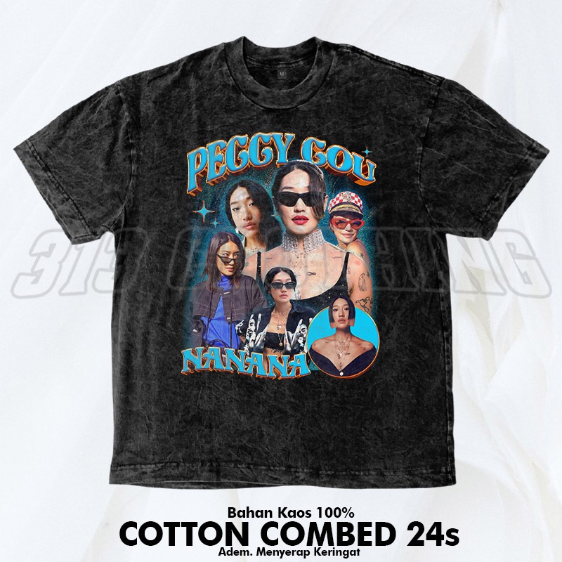 T-Shirt Washed Peggy Gou Vintage / Baju Kaos Peggy Gou Washing