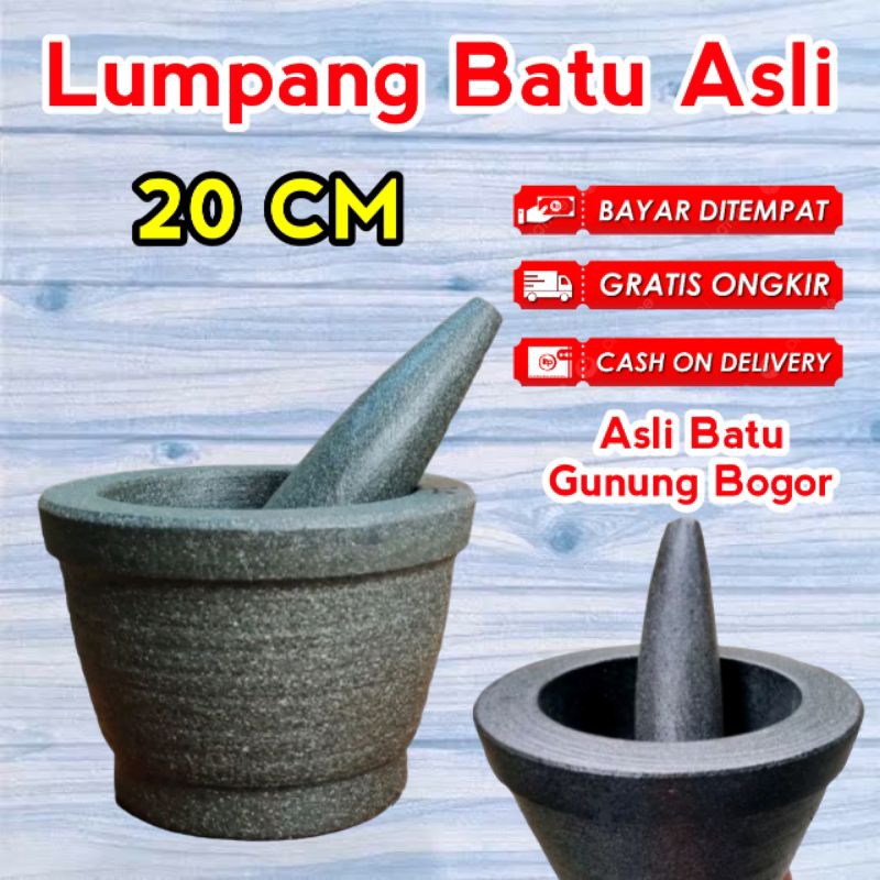 LUMPANG BATU ASLI FREE MUTU / LUMPANG BATU ASLI 20 CM / COBEK BATU ASLI GUNUNG / COBEK ASLI BATU LAM