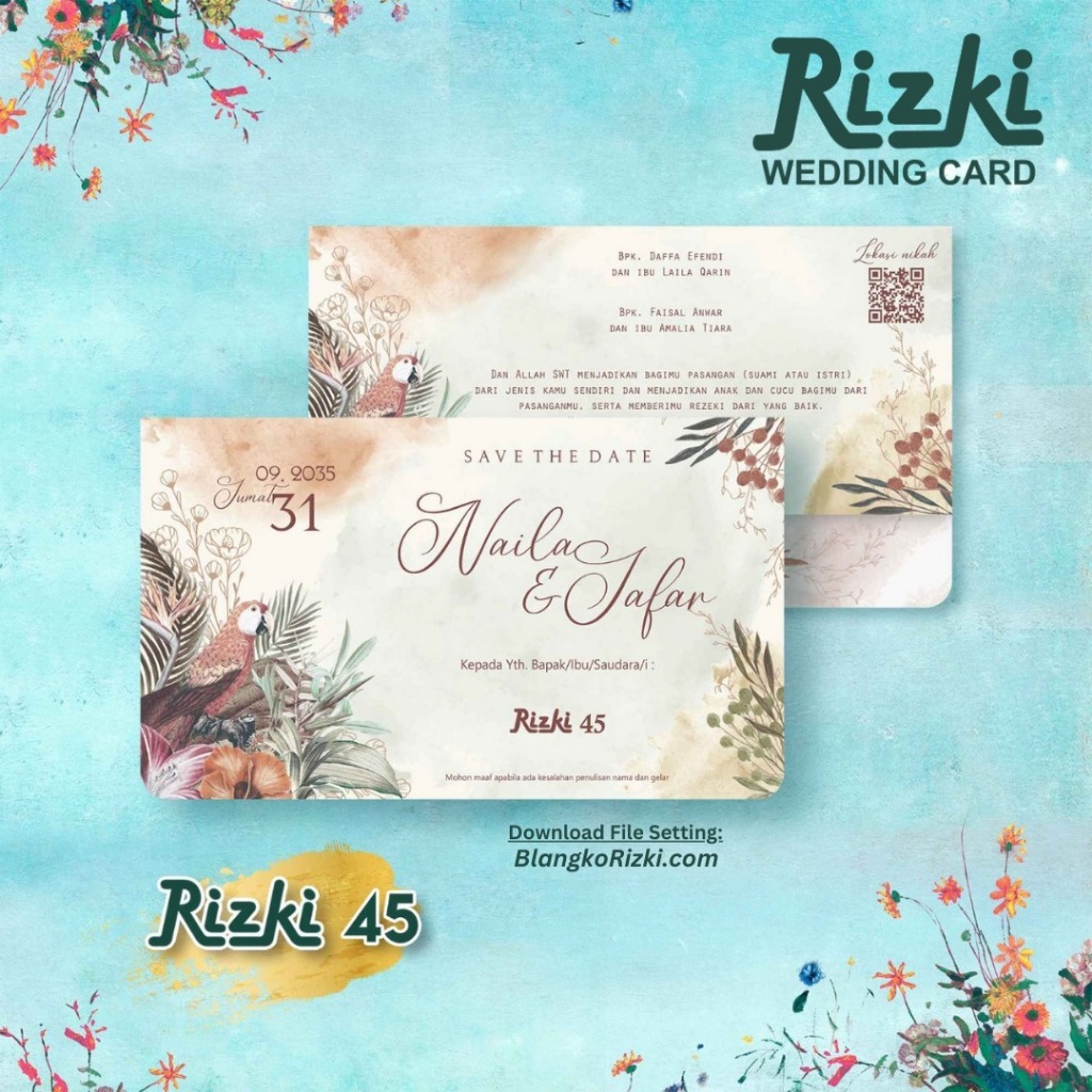 BLANGKO RIZKI 45 - BLANGKO UNDANGAN RIZKI - BLANGKO UNDANGAN KOSONGAN