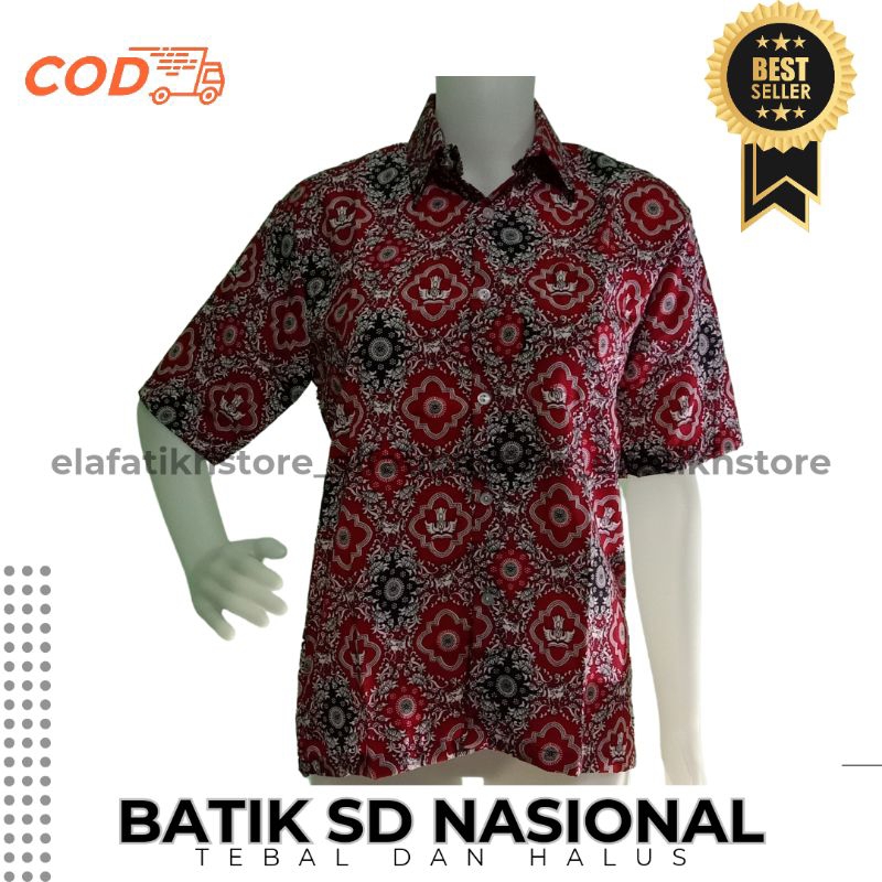 seragam batik SD nasional //lengan pendek