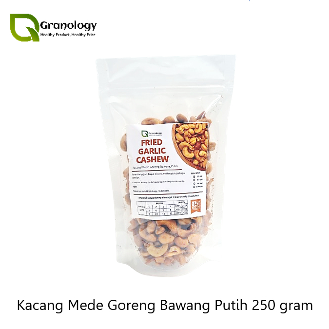 

Fried Garlic Cashew Nut / Mede Goreng Bawang Putih (250 gram) by Granology
