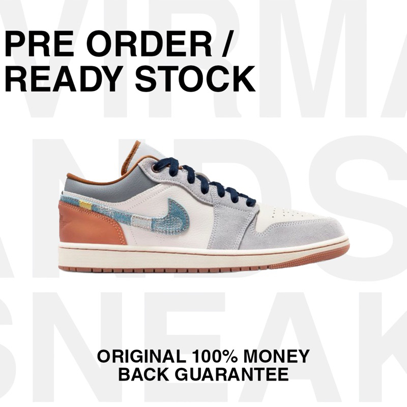 Nike Air jordan 1 Low SE Phantom Denim [ Mens ] Original 100% Sneakers Resmi