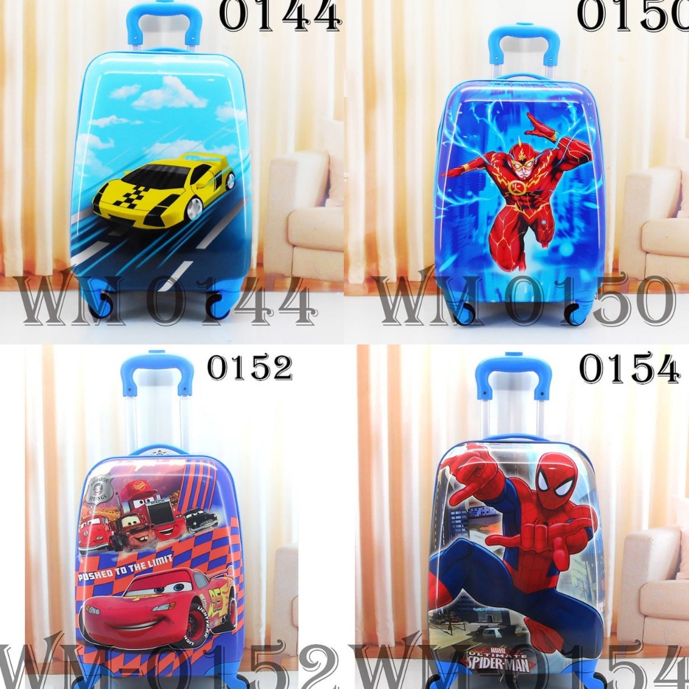 Terbaru WM  Tas Troli Bagasi 16 inch 4 roda cowok laklaki