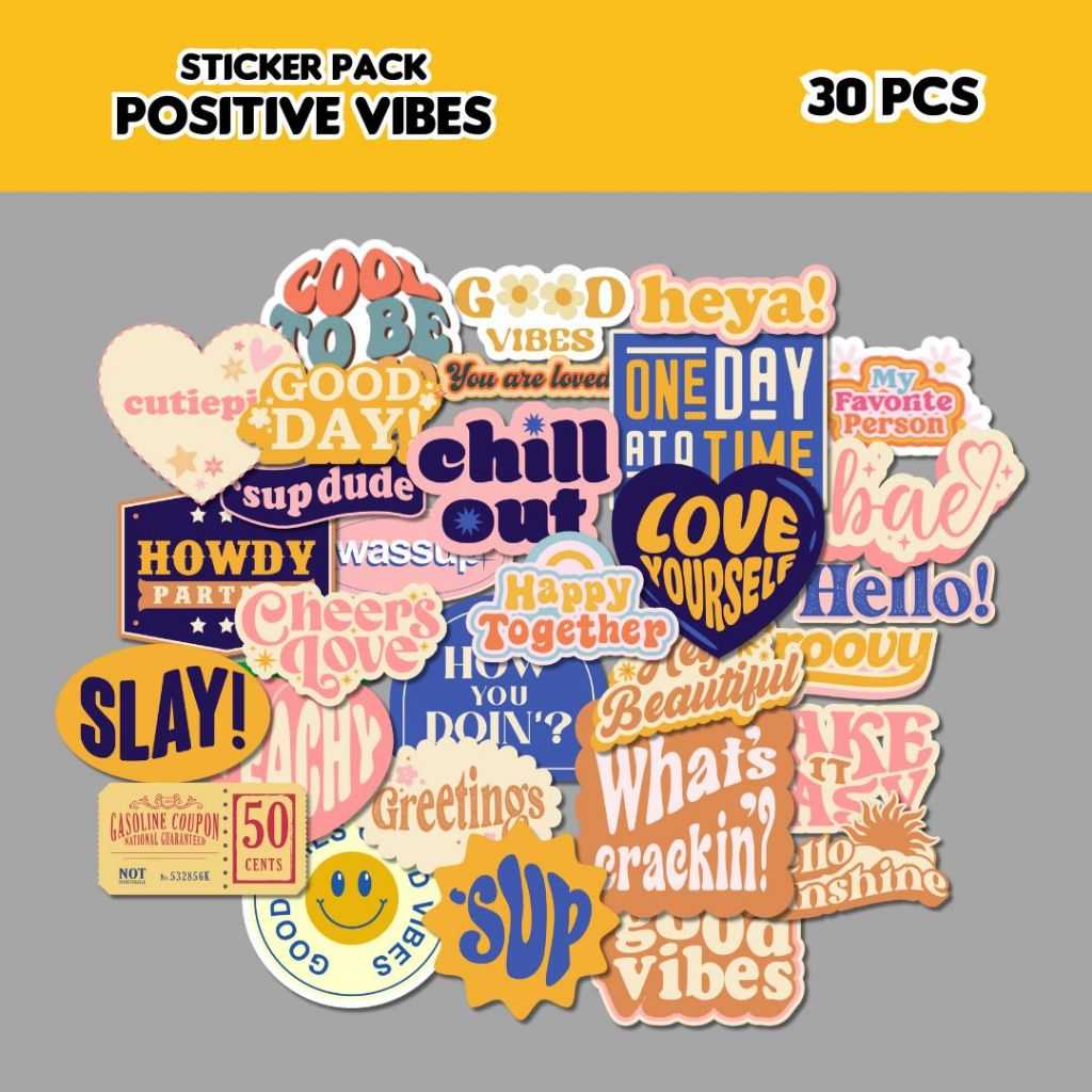 

Stiker Pack Stiker Koper Stiker Laptop Positive Vibes