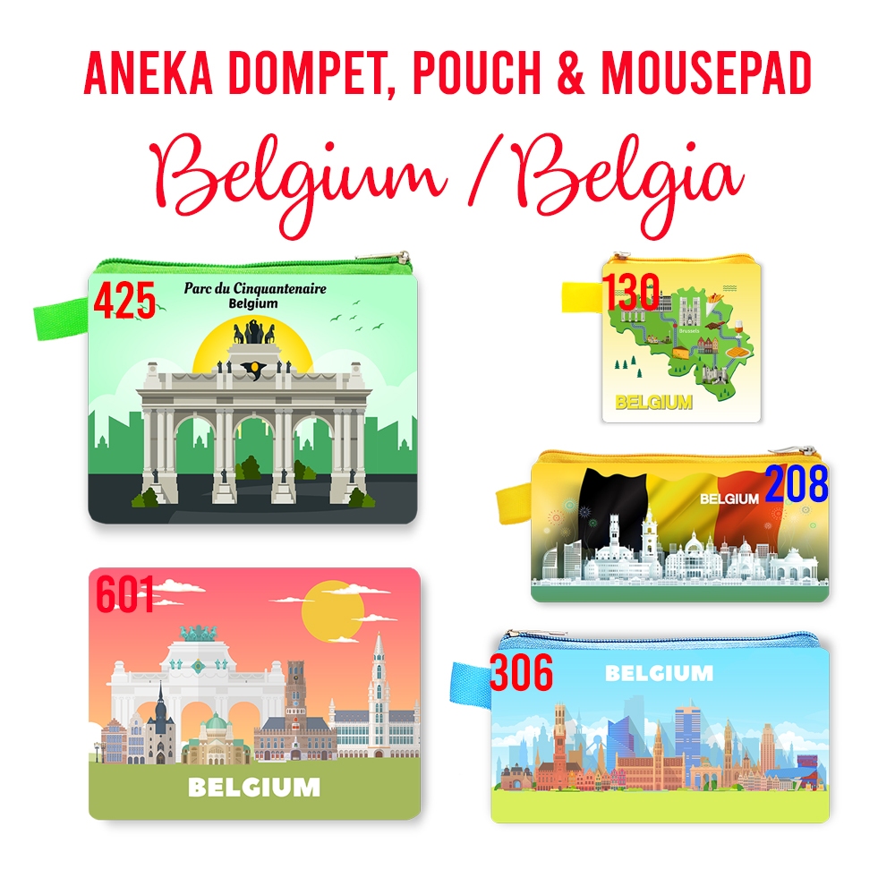 Belgia Souvenir Dompet Pouch Mouse Pad Pin Magnet Gantungan Kunci Landmark Oleh Oleh Negara Belgium