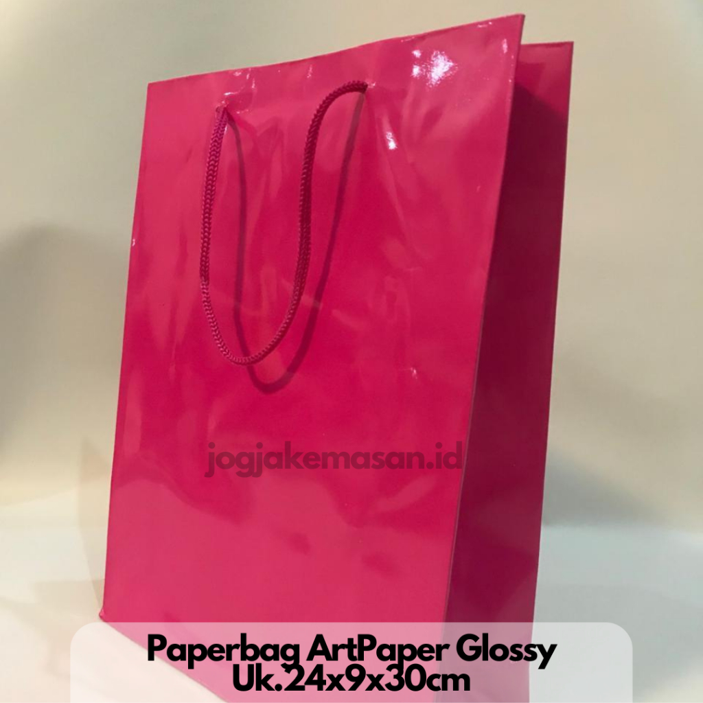 

Paperbag ivory glossy polos 24 x 9 x 30 cm