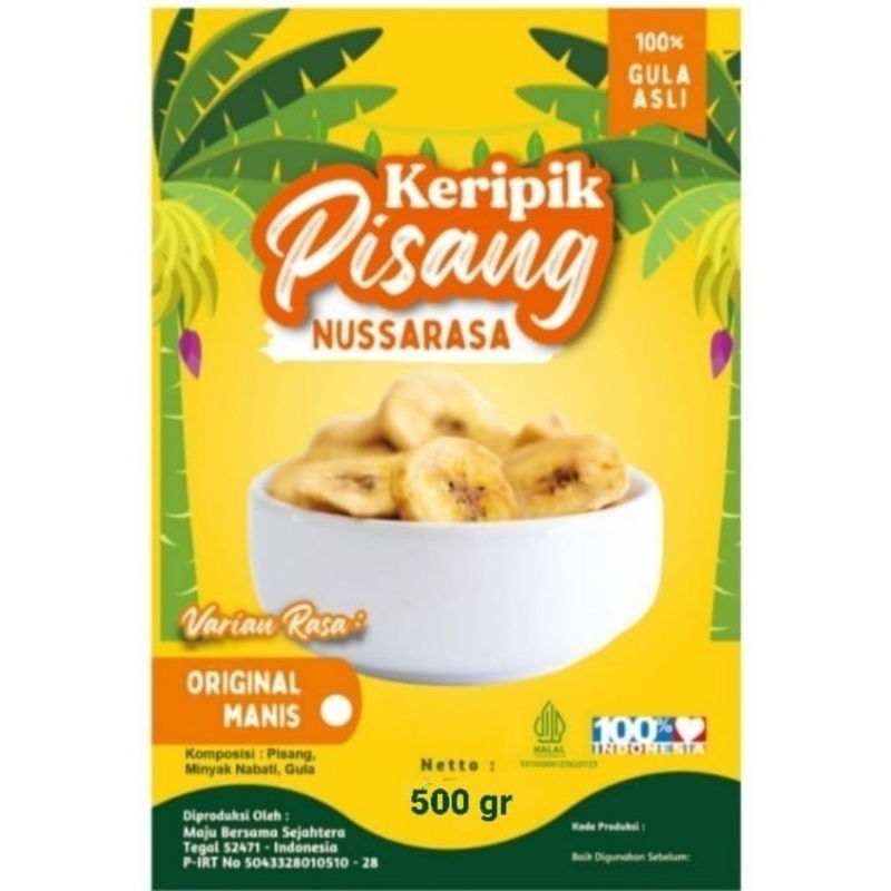 

NUSSARASA Keripik Pisang Coin Manis Asli (500gr)