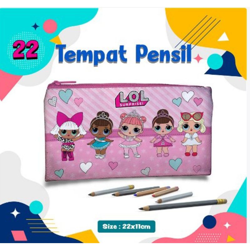 

Tempat pensil/ pouch tempat pensil/ Tempat alat tulis/ pencil case pouch karakter kartun LOL