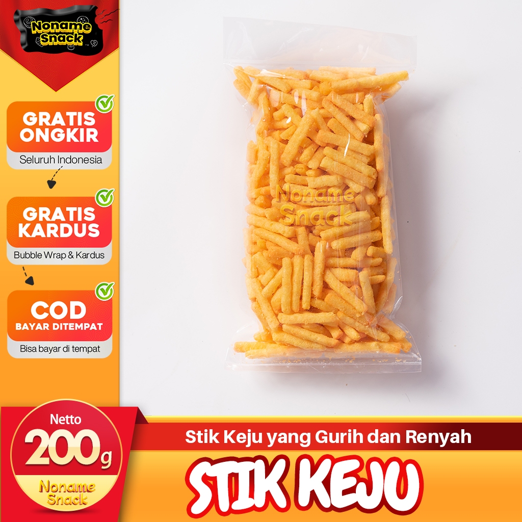 

NoName Snack - Stick Keju Tes Cemilan Keripik Renyah Grosir 200G