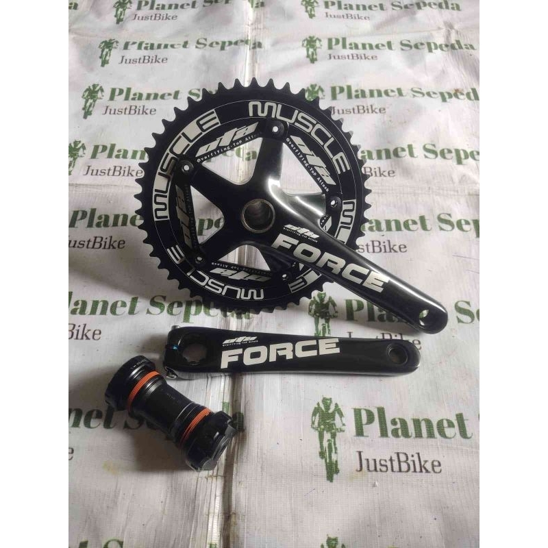 Crank Set Ota Force Muscle Hollowtech 2 Fixie Fix Gear 48T Hitam
