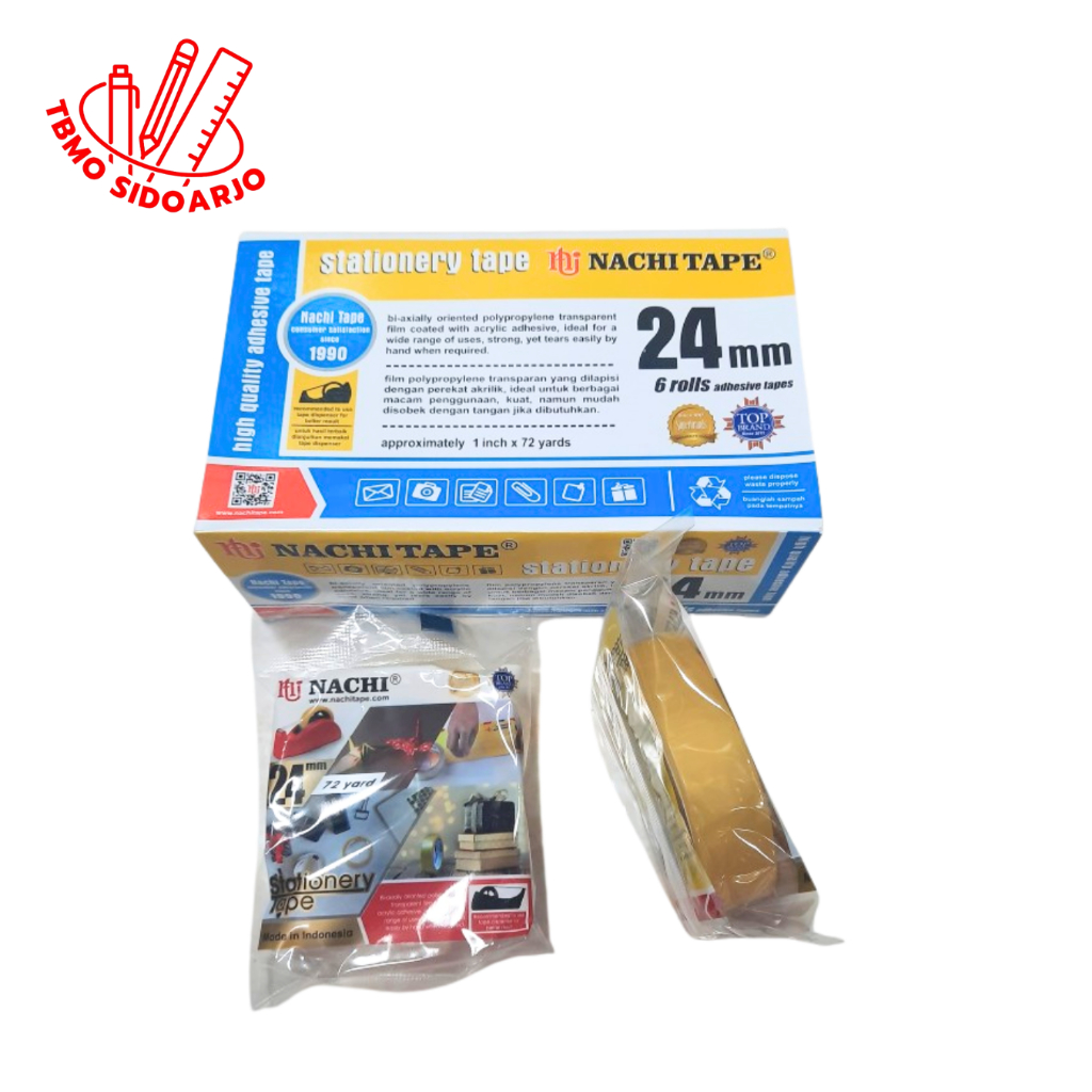 

TBMO Isolasi Nachi 1inchx72y 24mm Kuning - Slop isi 6