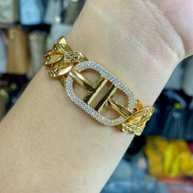 Gelang Tangan Rantai Wanita Xuping Jewerly Lipan Plat Rantai