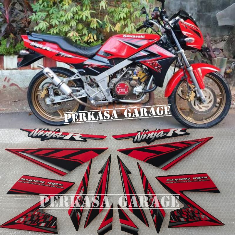stiker striping NINJA R 2014 2015 warna(MERAH)
