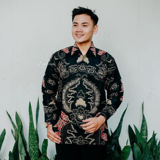 KERIS JAWA Kemeja batik pria lengan panjang full furing bahan katun prima