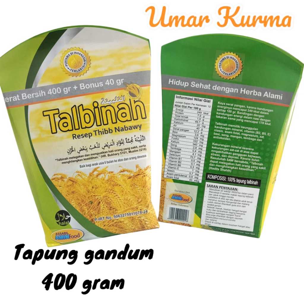 

Tepung Gandum TALBINAH Berat 400 gram