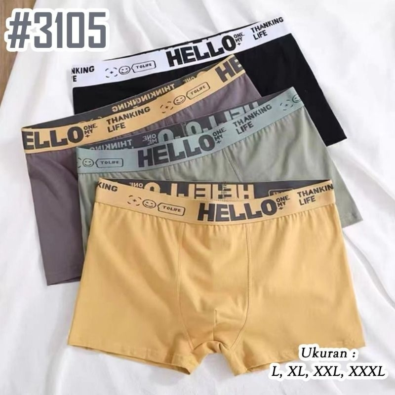 celana dalam boxer pria HELLO / cd boxer pria dewasa / cd cowok import