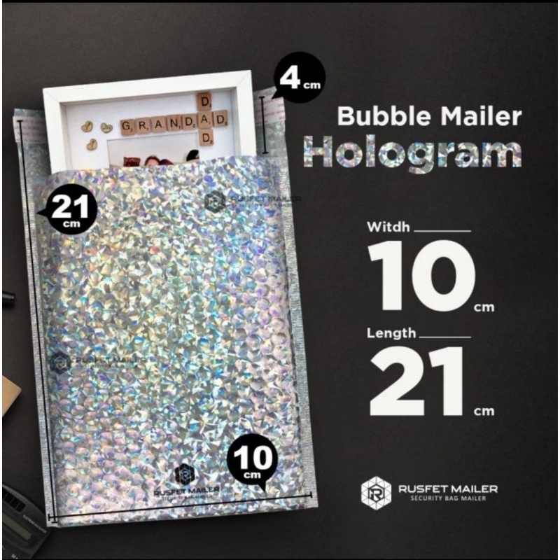 

Amplop Plastik Bubble Mailer Hologram Envelope Bubble Mailer Metalizing 10X17 10X21
