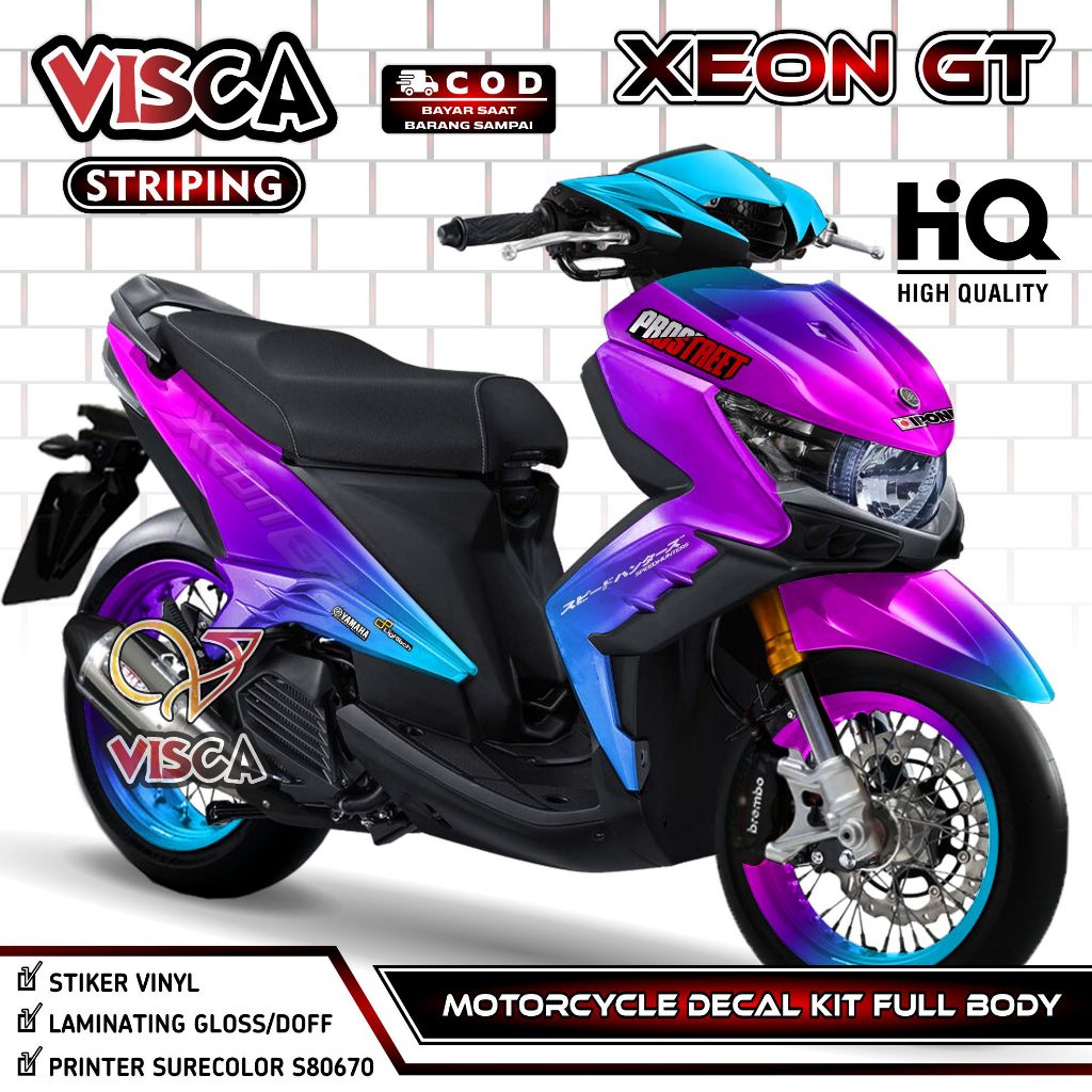 DECAL XEON GT 125 - STIKER XEON GT 125 - DEKAL XEON GT 125 FULL BODY - STRIPING XEON GT 125 VARIASI