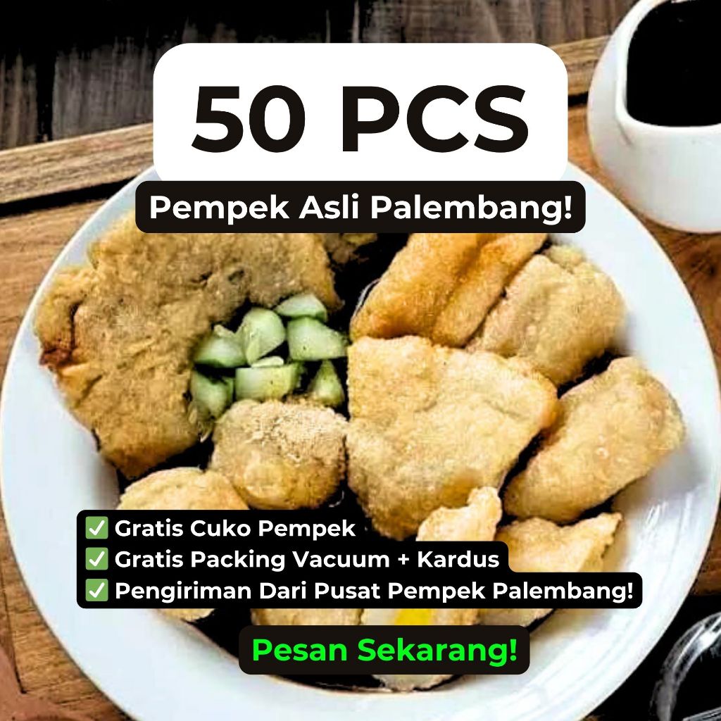 

Pempek Palembang Paket 50pcs +Free Cuka