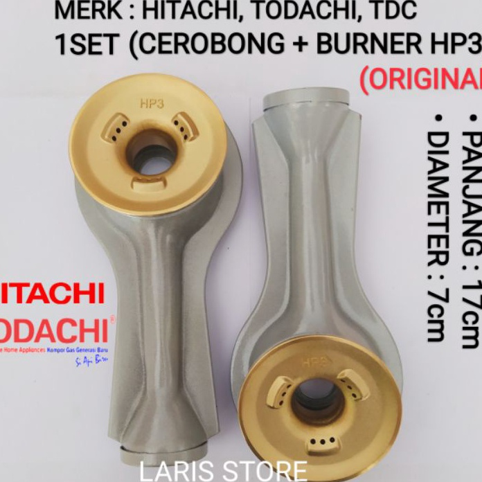 Terbaru 33 Cerobong  Burner HP3 Original 1Set Kompor Gas Hitachi Todachi TDC