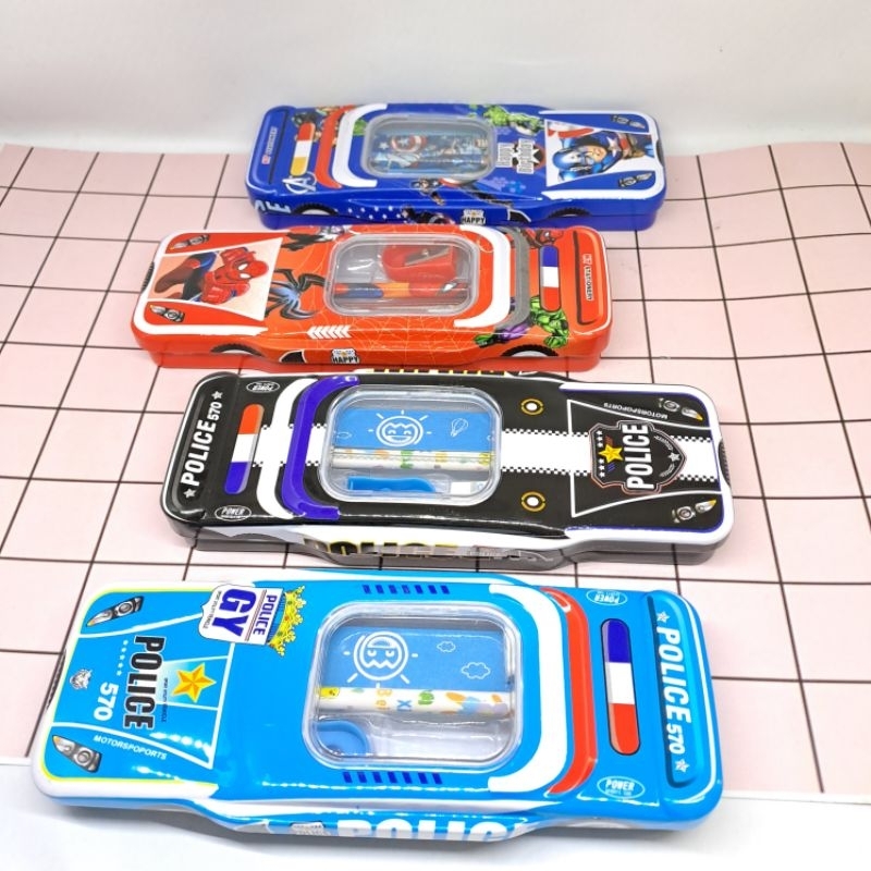 

Stationary Set Kotak Pensil Case Besi Mobil Motif Polisi, Captain Amerika, Spiderman Avengers