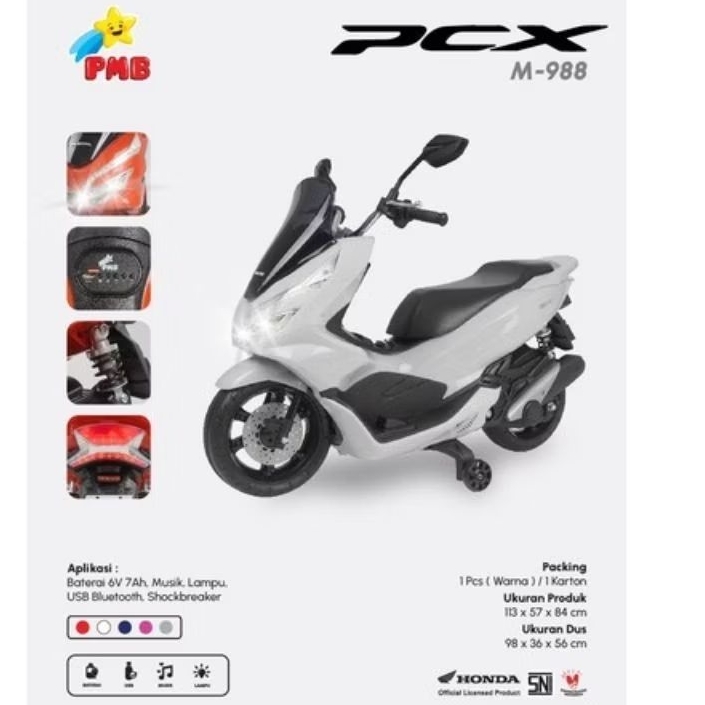 SEPEDA MOTOR AKI ANAK PMB M988 LISENSI HONDA PCX OFFICIAL LICENSED PRODUCT ASLI ORIGINAL MURAH SURAB