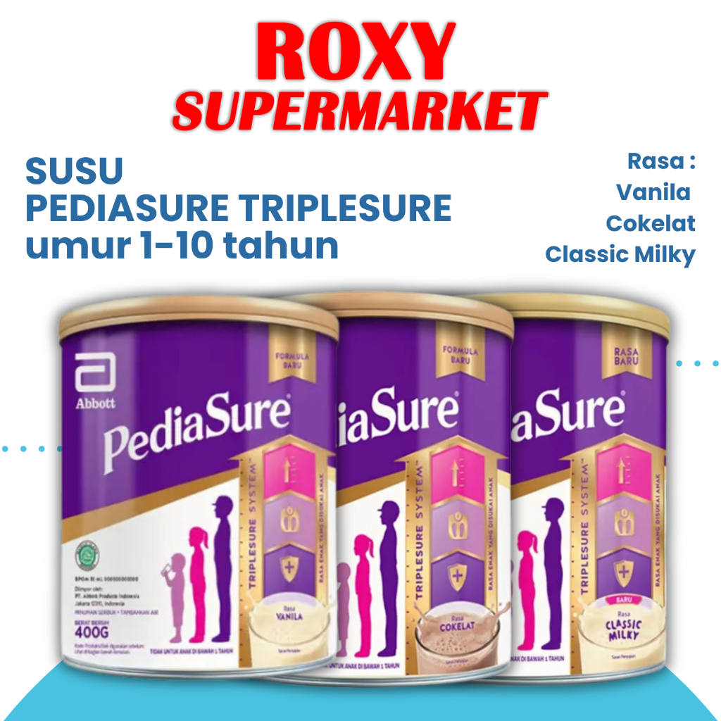 

Susu PEDIASURE Triplesure - untuk anak usia 1-10 tahun rasa Vanilla ukuran 850gr KALENG