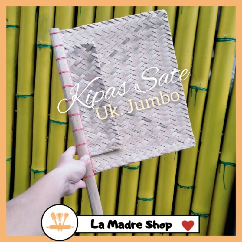 KIPAS SATE Ukuran Jumbo 32 x 38 cm Hihid Anyaman Bambu Rapi Kualitas Premium