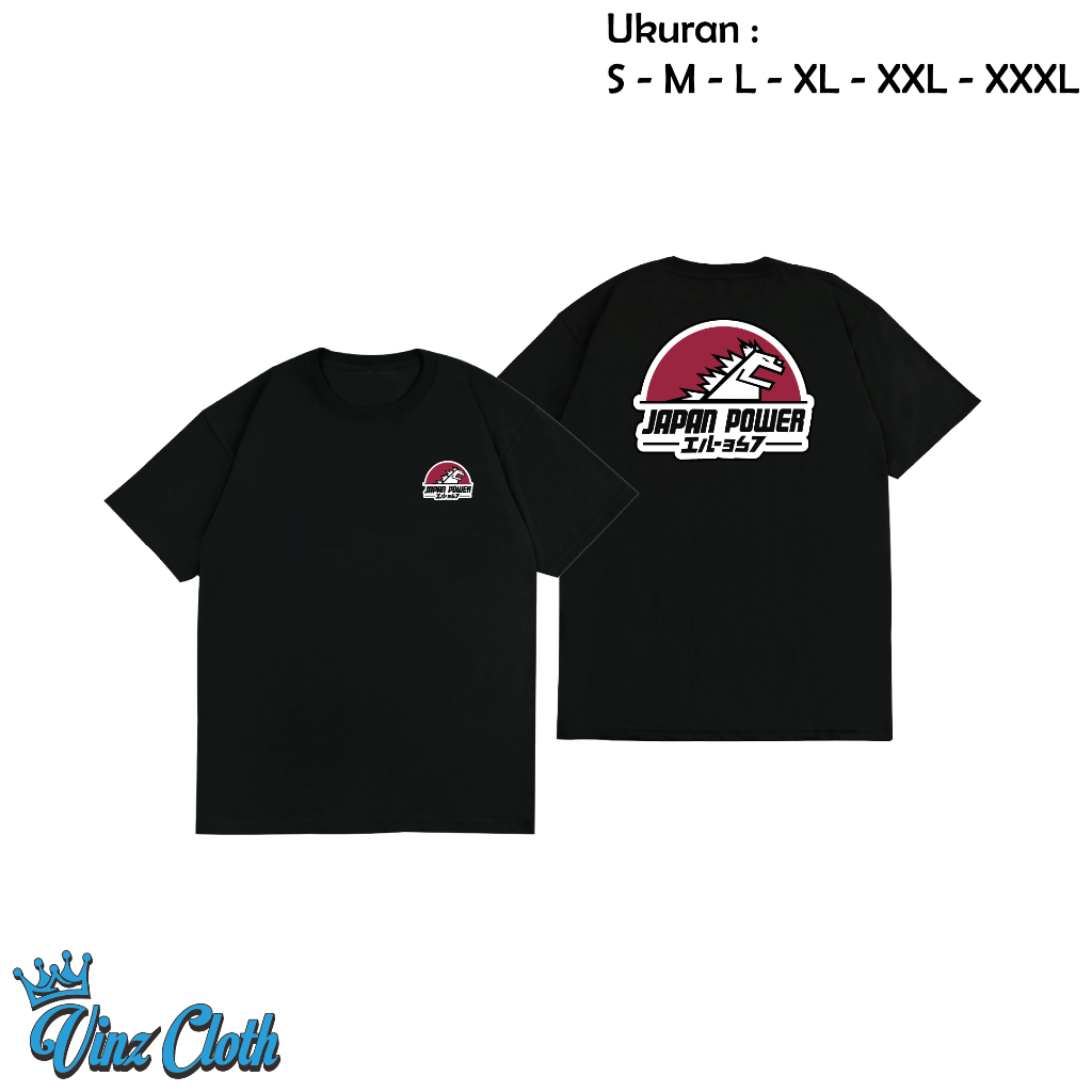 Baju Kaos Tshirt Japan Power Dino - Kaos Otomotif Bengkel Keren - Bahan Adem Kualitas Terbaik