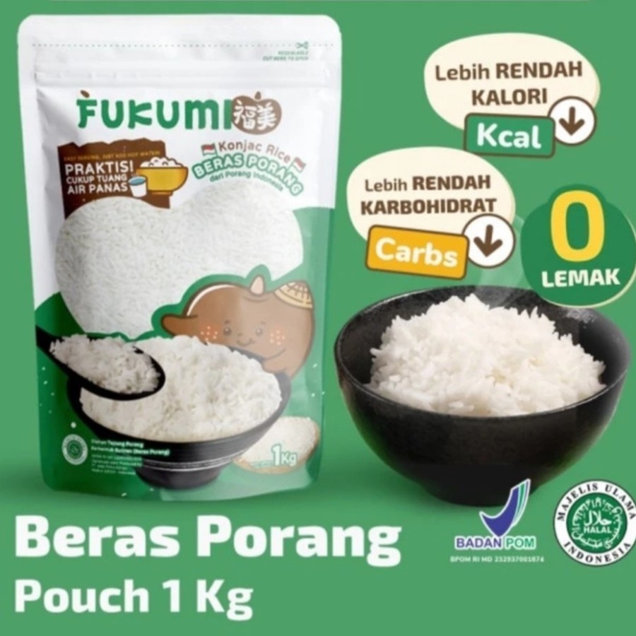 

Fukumi beras porang 1 kg BERAS SEDUH Beras instant rendah kalori
