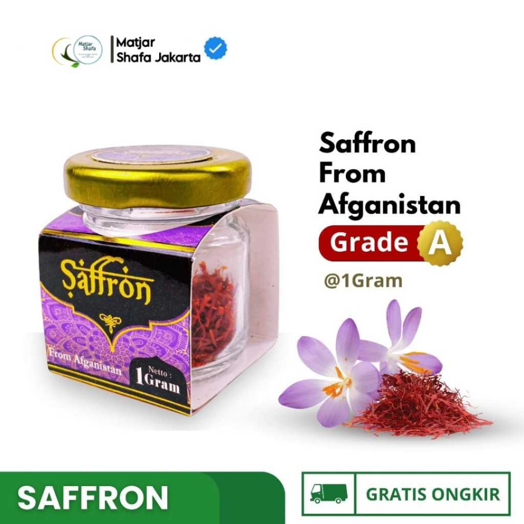 

Bunga Saffron | Safron super Negin 1 Gr Premium Original From Afganistan I Syifa Herbal Alami