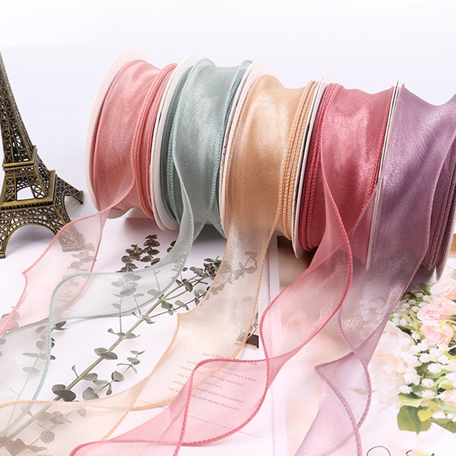 

Sale Hari 1 GLG 1 YARD Pita Fishtail Ribbon 4 cm Organza Gelombang Premium Pita Buket Hampers Kado