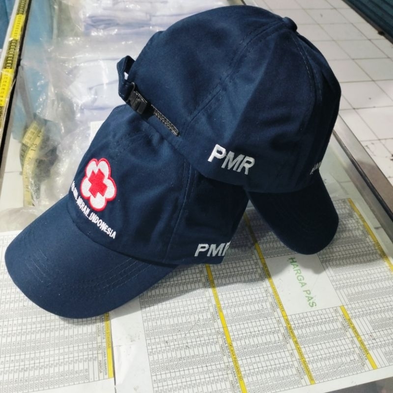 Topi PMR biru dongker