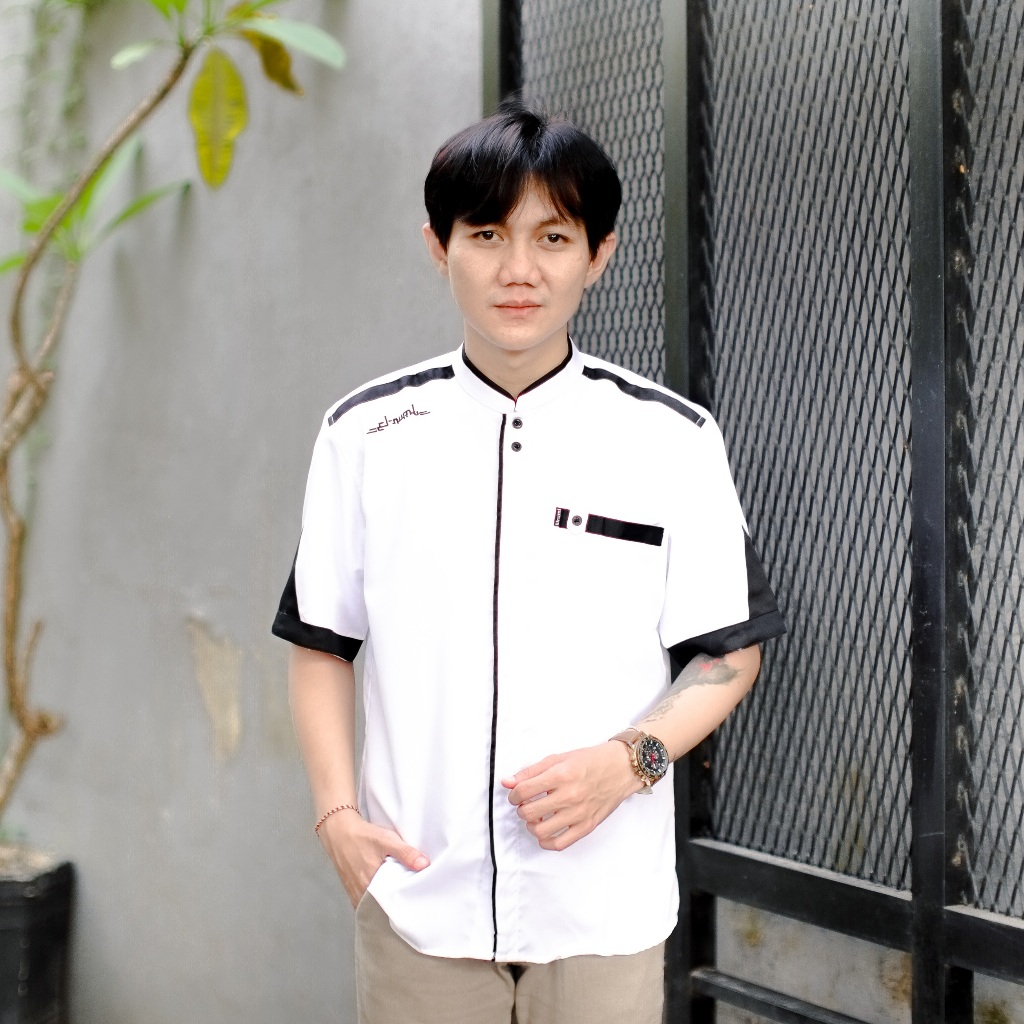 EL Rumi | Baju Koko Pria Lengan Pendek Motif Yisunsin