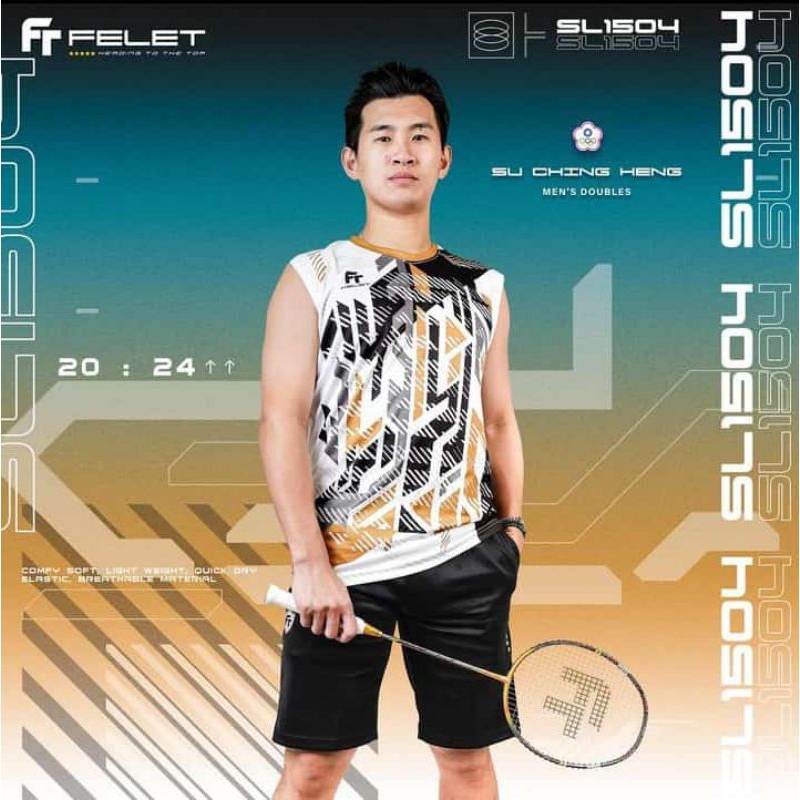 Felet SL1504 Singlet Badminton T-shirt - Kaos Badminton Original Felet