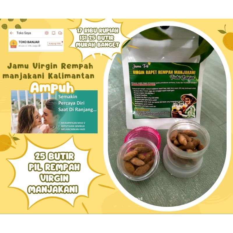 Isi 25 butir Pil virgin Rempah pelet suami asli ramuan Dayak Kalimantan